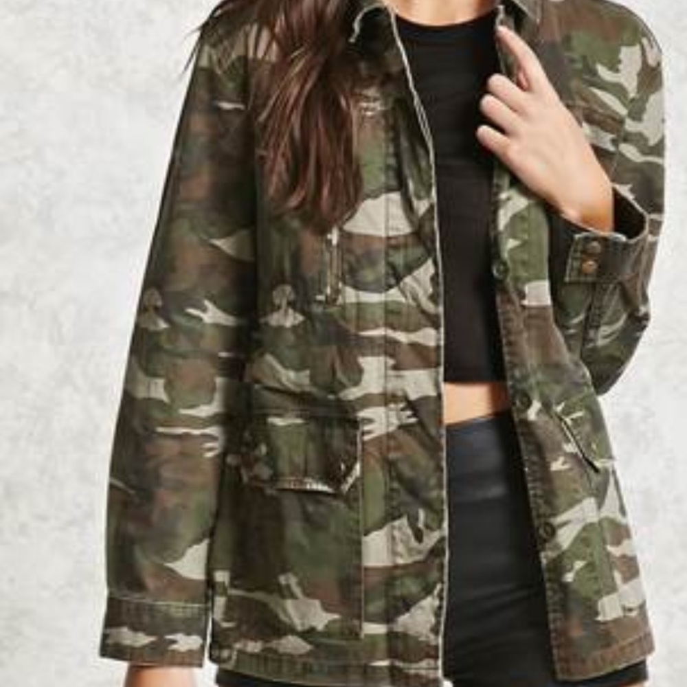 Forever 21 utility camo jacket